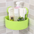 Triangle ABS plastic bathroom corner shelf with double sucker brackets and water drain holes