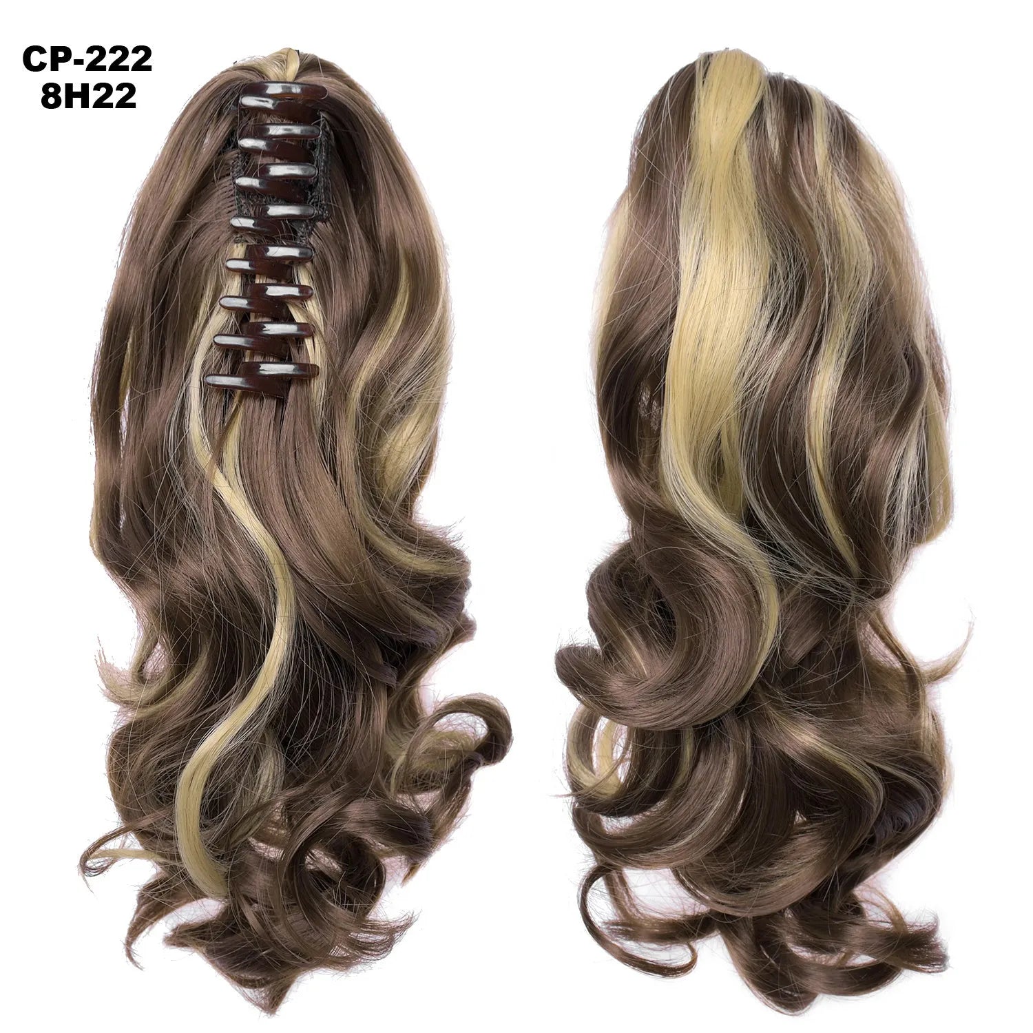 Long wave ponytail wrap around clip in hair extension 40cm chemical fiber natural wave grey hairpiece