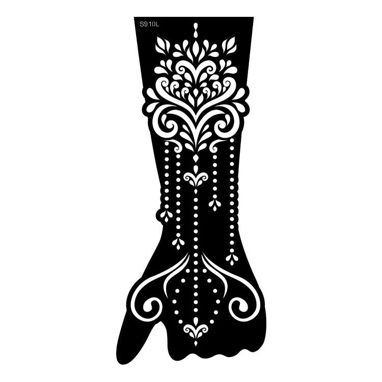 Pack of geometric hollow template stickers with three-dimensional paper carving designs on a white background.