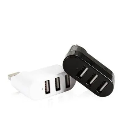 USB hub splitter with multiple ports in black or white colour options