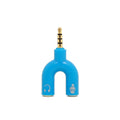 3.5mm audio splitter adapter with gold-plated connections in six colour options