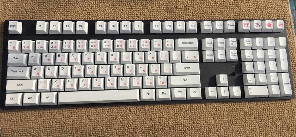 Japanese Russian Korean PBT sublimation keycaps for mechanical keyboards with five-sided space bar
