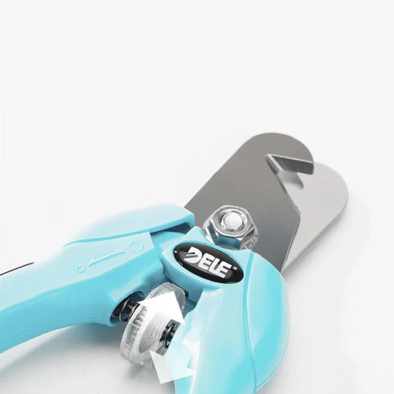 Adjustable rolling pet nail clippers with stainless steel blade and rubber handle, 16.5cm, in Light Pink