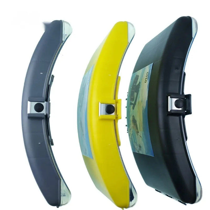 Portable folding stream fishing waist box in black plastic for lure and bait storage