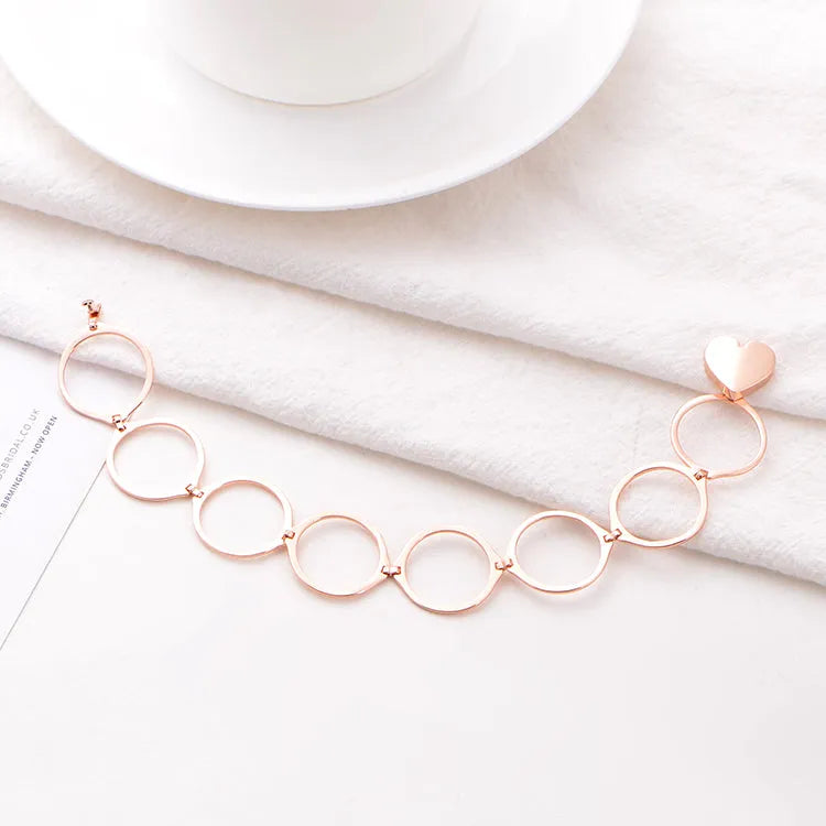 Heart finger ring bracelet 2 in 1 women jewellery S925 sterling silver rose gold light yellow gold plating