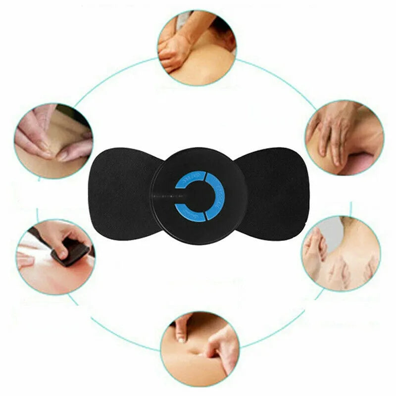 HQ-185 mini electric shoulder and neck massager in black with massage patches
