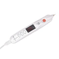 White beauty instrument facial massager with ABS plastic body and control buttons for gear selection