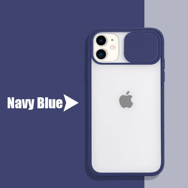 Frosted frame lens silicone phone case for Apple iPhone in multiple colour options
