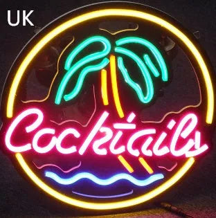 Small 40mm by 33mm LED Coffee neon sign with mixed colour light for bar and shop decoration.