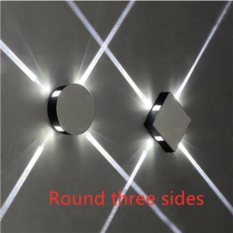 Square and round modern LED wall light with aluminium body and iron lampshade