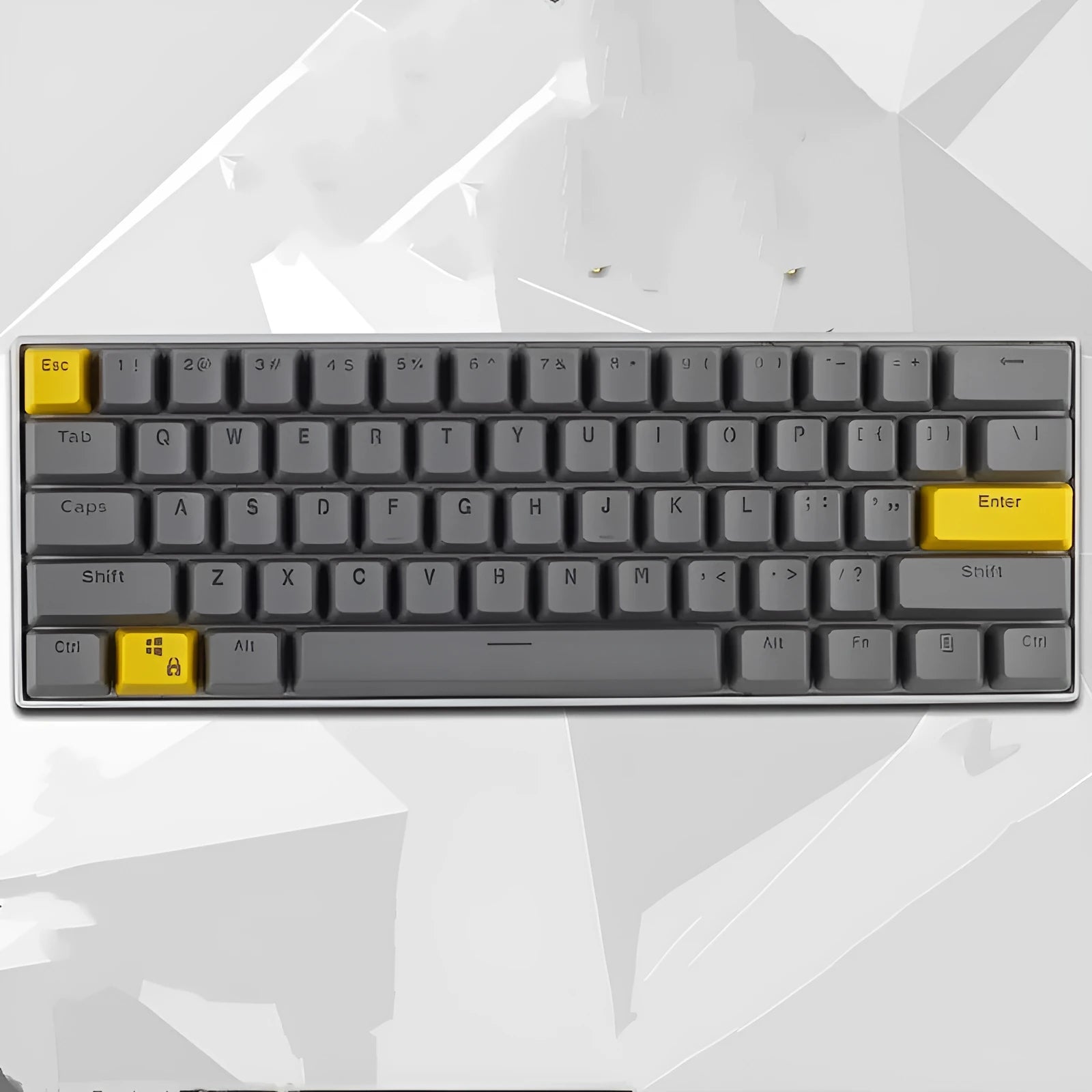 PBT transparent keycap set with OEM height profile and two-shot injection light-transmitting characters for 60% mechanical keyboards