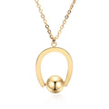 Adjustable stainless steel necklace with cross chain design and geometry pendant in gold or silver finish