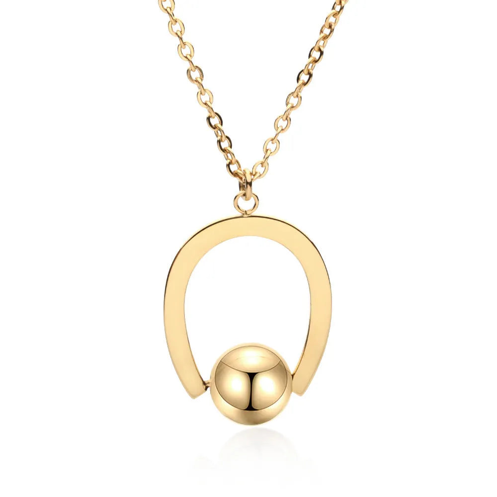 Adjustable stainless steel necklace with cross chain design and geometry pendant in gold or silver finish