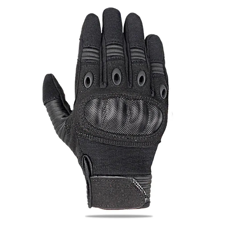 Touch screen military tactical full finger motorbike gloves in knitted fabric available in black army green wolf brown
