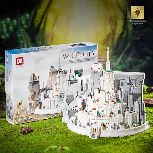 7072 Baicheng Imperial Capital castle model building blocks set with lights in colour box packaging