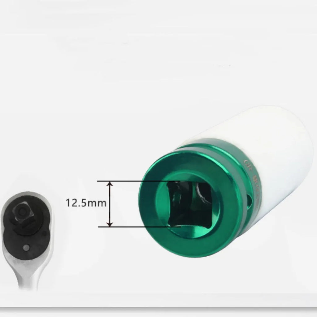 Single 45# steel hexagon impact socket for pneumatic wrenches in 17mm, 19mm, 21mm, or 22mm size.