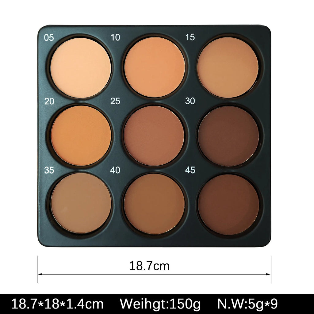 Dark matte eyeshadow palette with 9 waterproof colours and repair disk for punk and fashion makeup