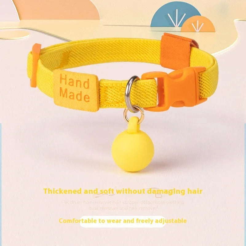 A high elasticity polyester dog collar for small dogs shown in various solid colours on a white background.