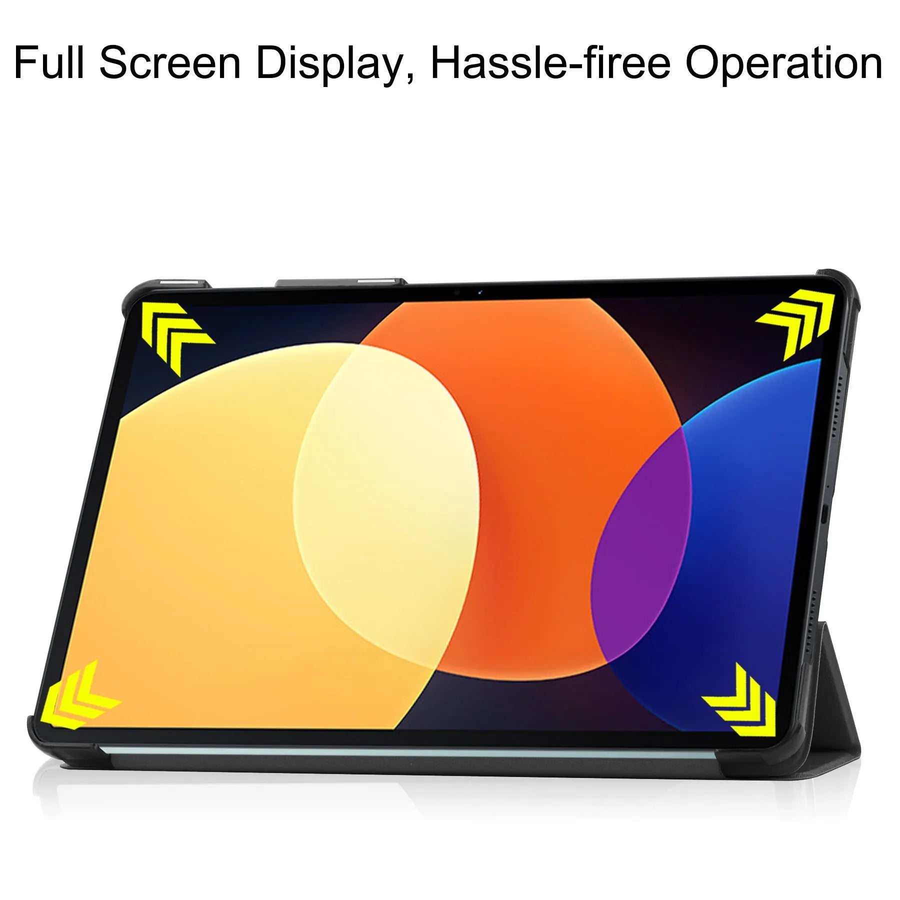 Ultra thin anti drop protective case for Xiaomi Pad 5 Pro 12.4 in black with tri-fold stand
