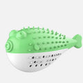 Blue silicone fish-shaped cat chew toy for grabbing and playing