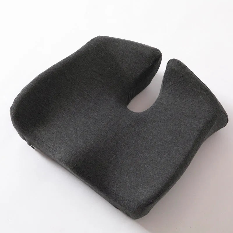 Memory foam office chair cushion for lumbar support measuring 36x40cm in black, grey or light grey