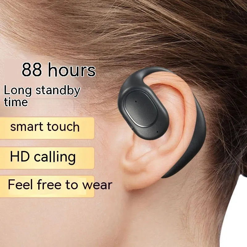 OWS wireless Bluetooth headset ear-mounted sports style black digital display binaural with USB charging