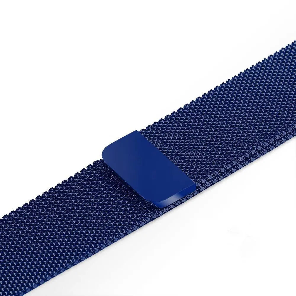 Stainless steel watch strap in silver showing linked bracelet design for 22mm or 24mm width.