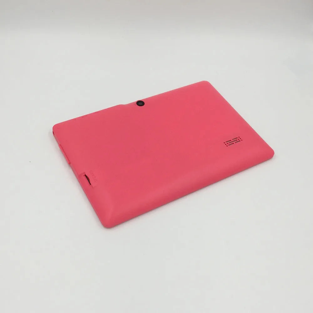 Children's tablet with 7-inch capacitive touch screen in black, showing front display and ABS plastic shell