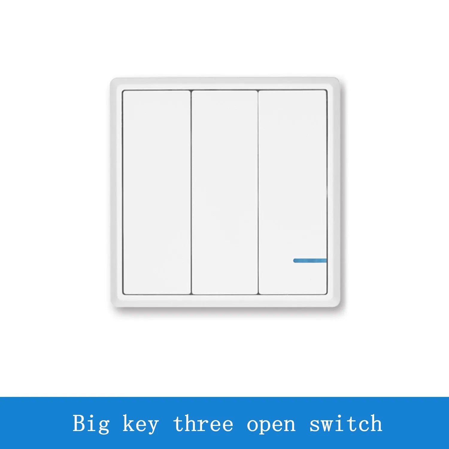 White wireless remote control switch panel with standard UK 86x86mm size and waterproof IP66 rating for bathroom installation