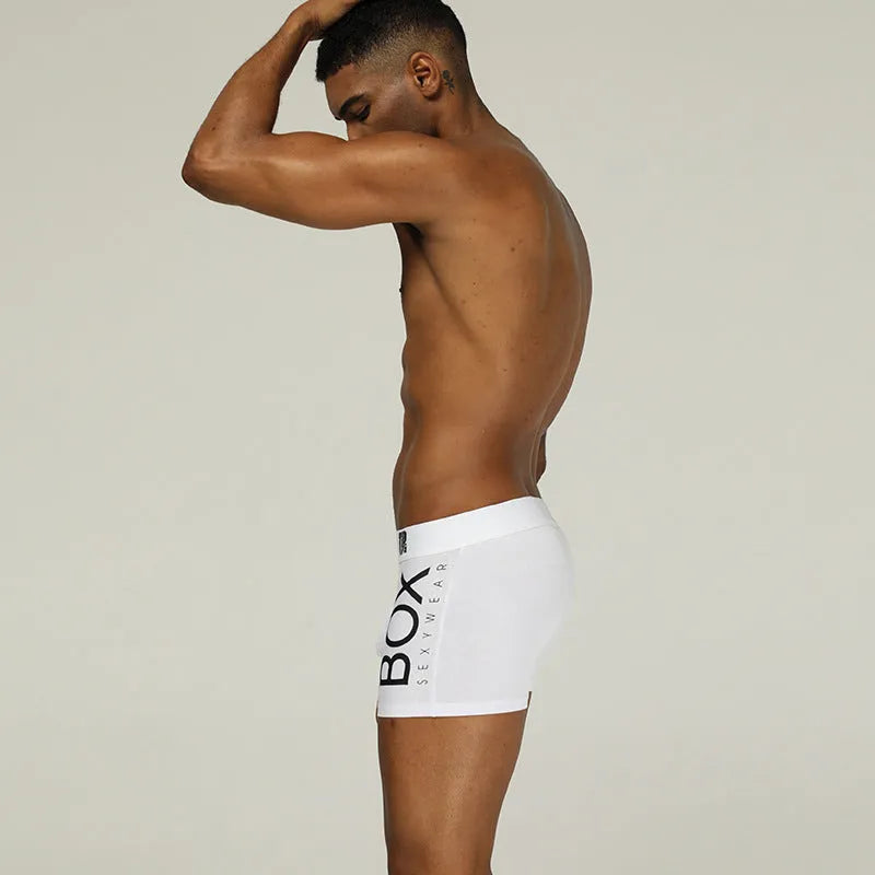 Men's 100% cotton boxer shorts in black and white, breathable underwear in sizes L to XXL