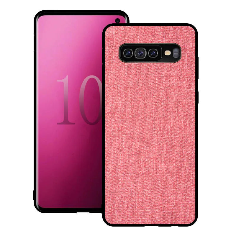 Canvas-style phone case for Samsung Galaxy S series in assorted colours
