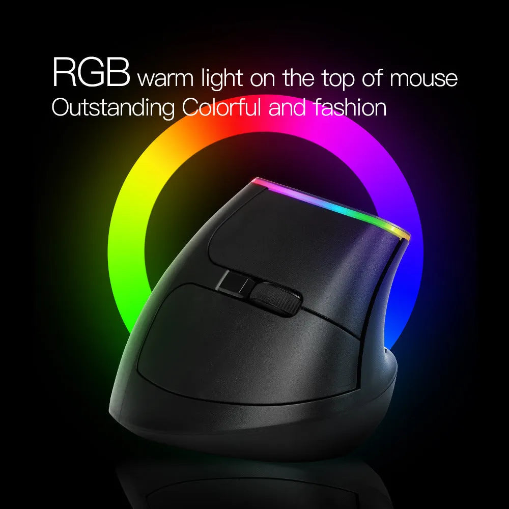 M618C vertical wireless ergonomic mouse in black, 115mm length, ABS plastic, with 2.4GHz receiver
