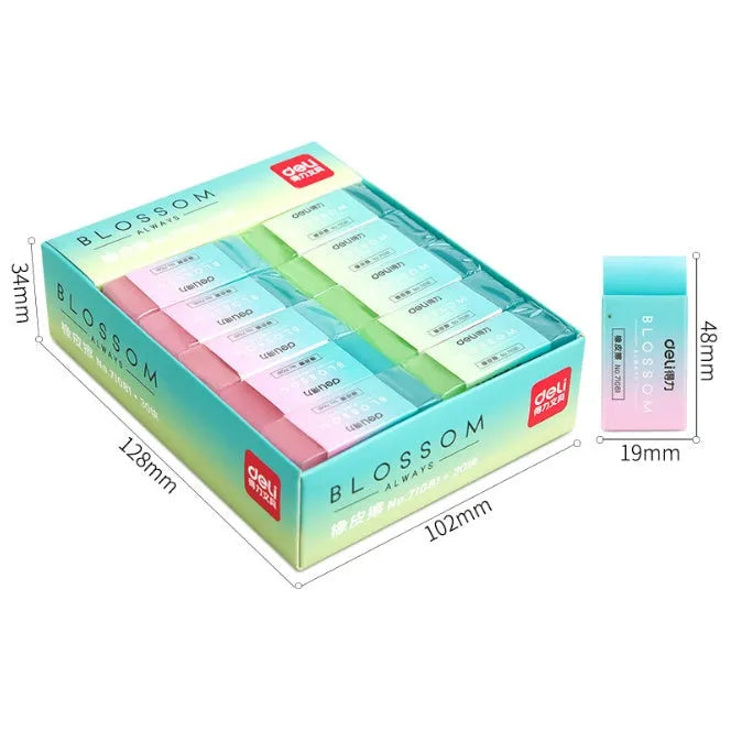 Cute translucent coloured pencil rubber eraser measuring 4.8cm by 2cm by 1cm for school and art use