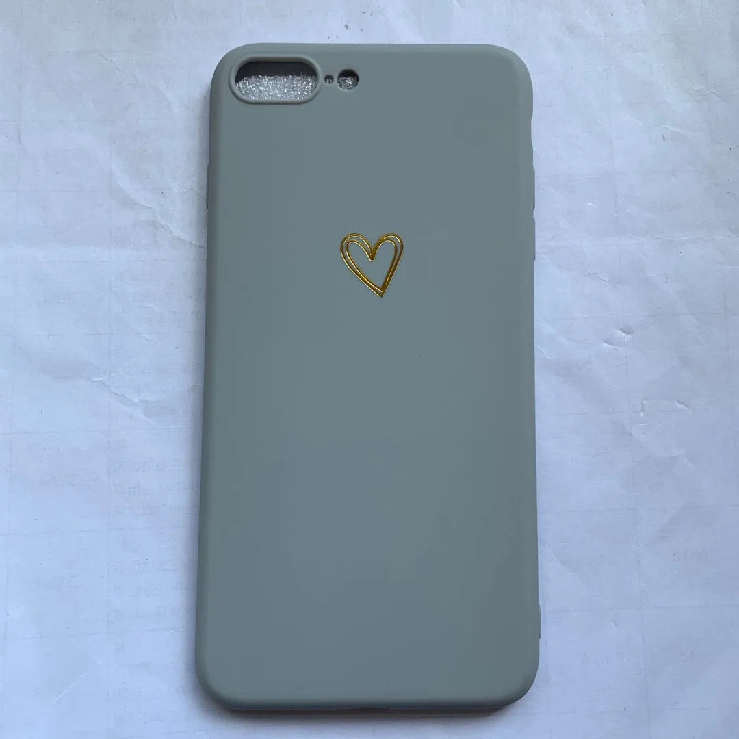 Simple hand-painted love design matte TPU iPhone case in cold wind colour with lanyard holes
