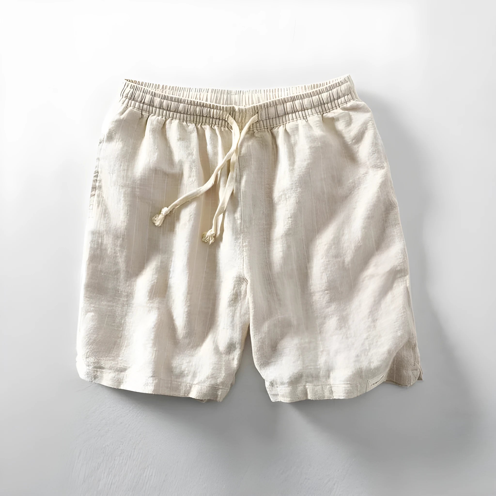 Men's striped cropped summer pants in super soft polyester fabric with straight leg street style