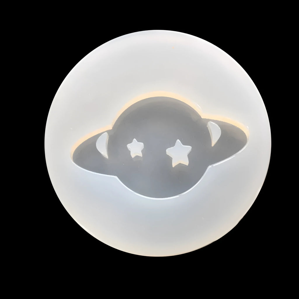 Silicone DIY mould for making full spherical epoxy resin planet ornaments, approximately 6.5 cm across.