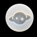 Silicone DIY mould for making full spherical epoxy resin planet ornaments, approximately 6.5 cm across.