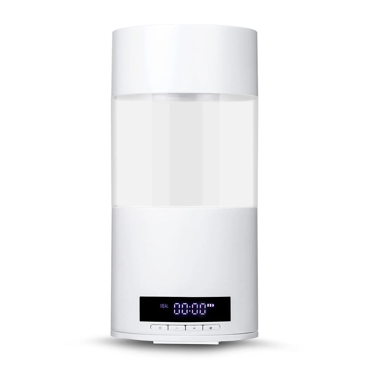 White ABS automatic fish feeder for aquarium tank with 24-hour timer, 9x9x18cm size
