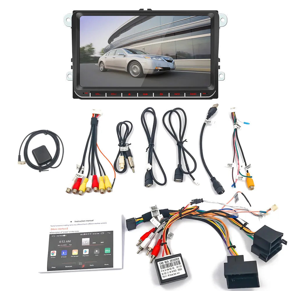 Black plastic MP5 Android GPS navigation player with 7 inch TFT screen for Volkswagen and GM vehicles
