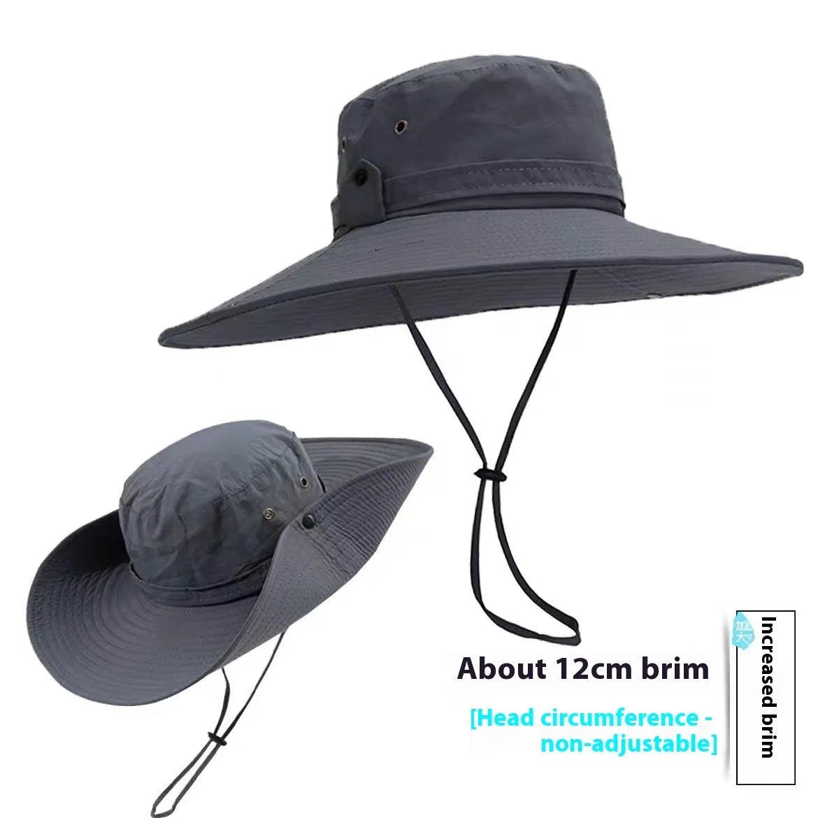 Men's adjustable fisherman sun hat in cotton linen fabric with flat top crown design