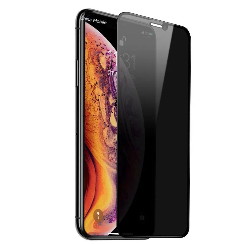 Clear HD tempered glass screen protector for iPhone 15 Pro with electroplated anti-fingerprint coating and dustproof net