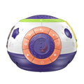 White cube-shaped children's night light projector showing starry sky projection with control button on top