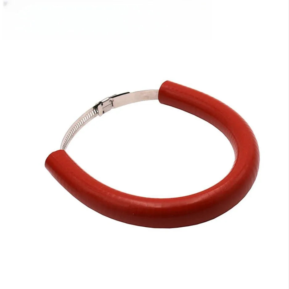 Universal motorcycle exhaust pipe silicone gasket in black, blue, and orange colour options
