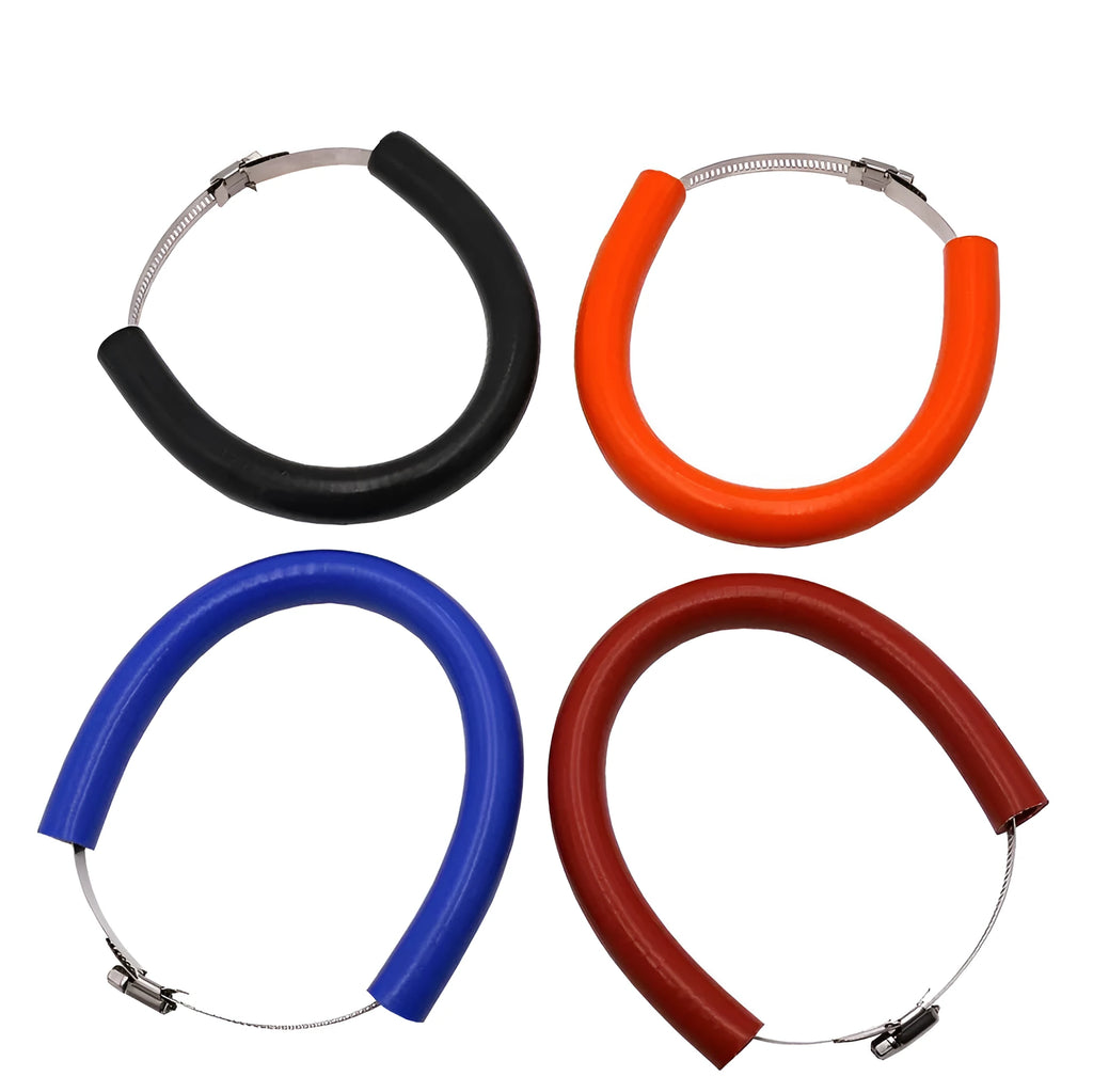 Universal motorcycle exhaust pipe silicone gasket in black, blue, and orange colour options