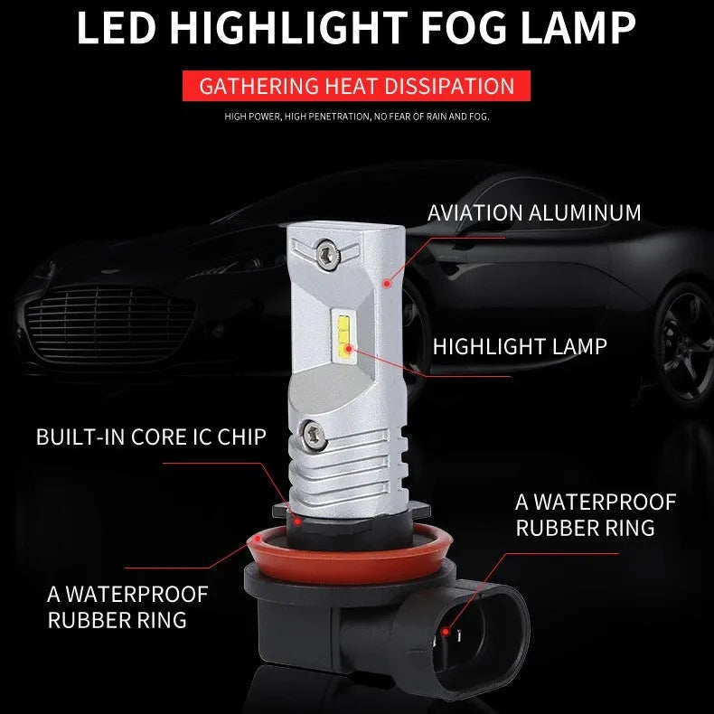 H11 H8 CSP LED car front fog lamp bulb with aviation aluminium housing