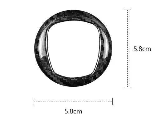Car steering wheel with carbon fibre decorative frame in black and red colour options