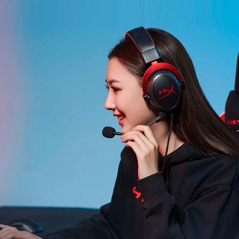 Wired gaming headset with head-mounted design in Hurricane 2 colour with detachable microphone