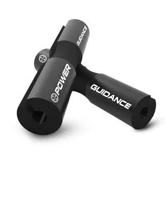 Black foam barbell shoulder pad with curved design and 45x10 cm dimensions