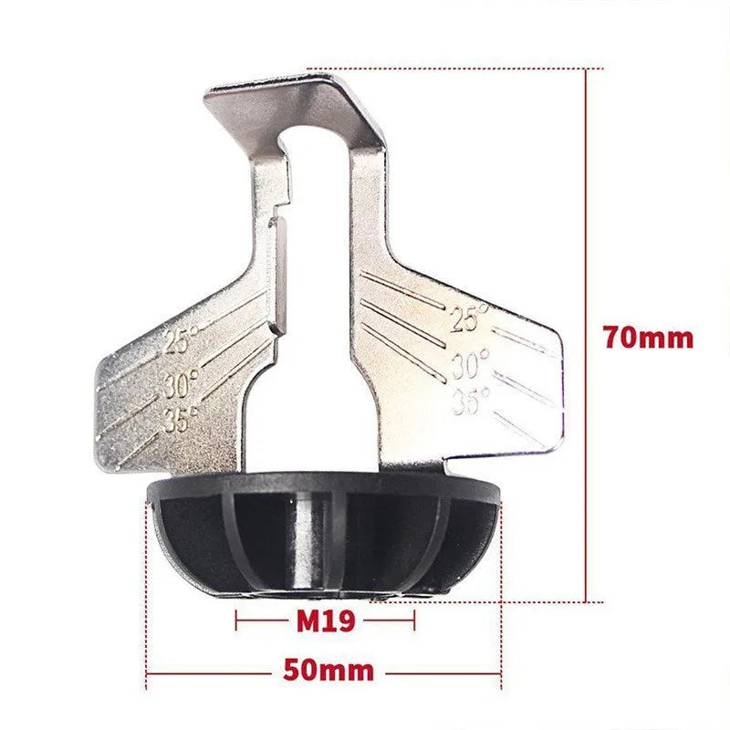 Silver electric chain grinding machine accessory with 100-tooth metal band saw blade