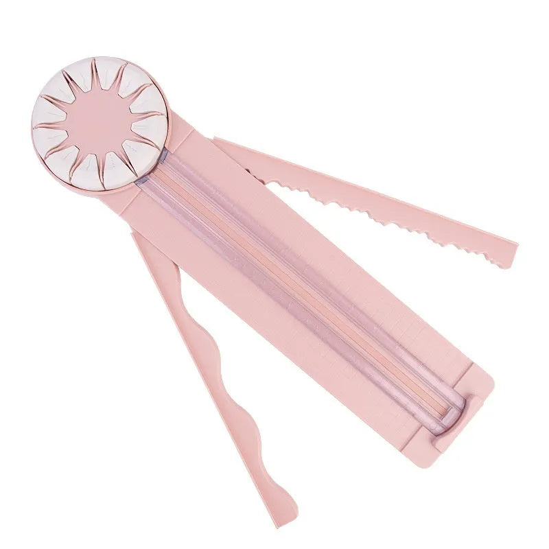 Plastic paper cutting machine with 12 pattern functions in pink colour option